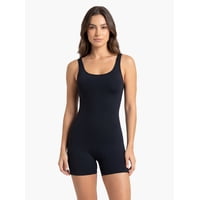 Samia - Traje De Baño Mujer Natación Pierna Corta Elástico Negro