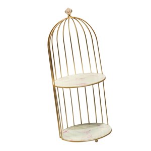 Magideal - Estante Para Perfumes, Organizador De Maquillaje, Soporte De Exhibición De Joyas, Soporte De Lujo, Estante Para Cosméticos, Bandeja Para Tocador, Esc , Blanco Rosa 2 Blanco Rosa 2 Niveles