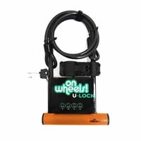Candado U-Lock Onwheels Largo Con Piola Y Soporte - Naranjo