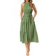 thumbnail image 2 of Vestido Maxi de Verano con Estampado de Leopardo para Mujer INSPIRE CHIC Cuello Halter A-Line con Volantes Vestidos de Cóctel L Verde, 2 of 5