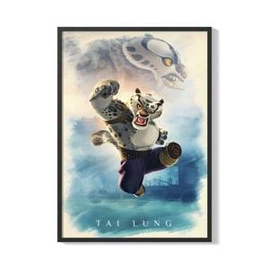 Creango - Cuadro Poster Enmarcado Kung Fu Panda Tai Lung Decorativo