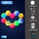 thumbnail image 1 of 10pcs RGB LED Hexagon Light, Indoor Wall Light APP Remote Control Night Light For Computer Game Room Bedroom Bedside Decoration, 1 of 3