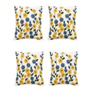 Genérico - Pack De 4 Fundas De Cojin Bordadas 45X45Cm Blanco 09