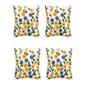 Genérico - Pack De 4 Fundas De Cojin Bordadas 45X45Cm Blanco 09