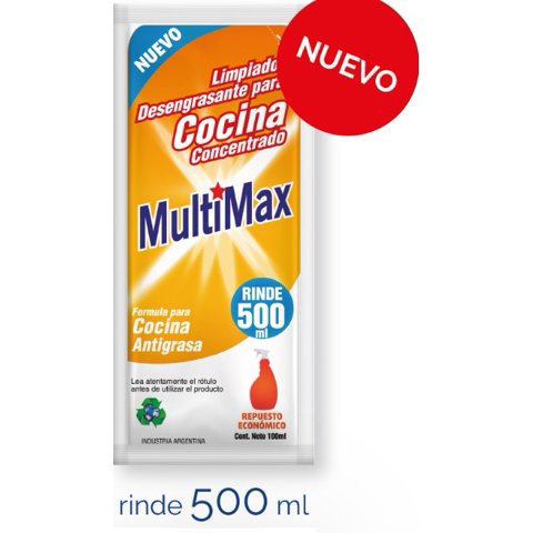 Multimax - Pack 5 Uni Antigrasa Ultra Concentrado Para Diluir Rinde 500Ml X 100Ml