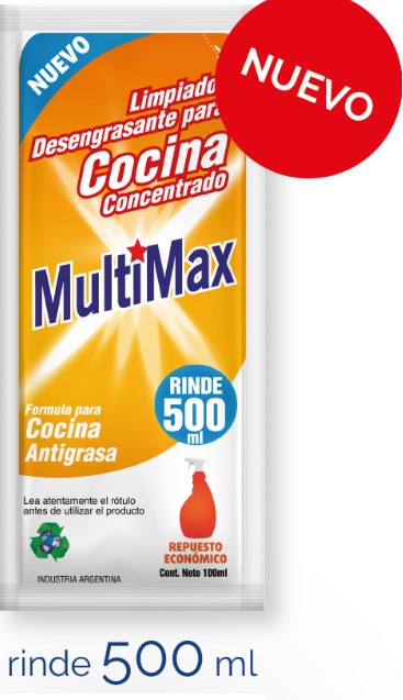 Multimax - Pack 5 Uni Antigrasa Ultra Concentrado Para Diluir Rinde 500Ml X 100Ml