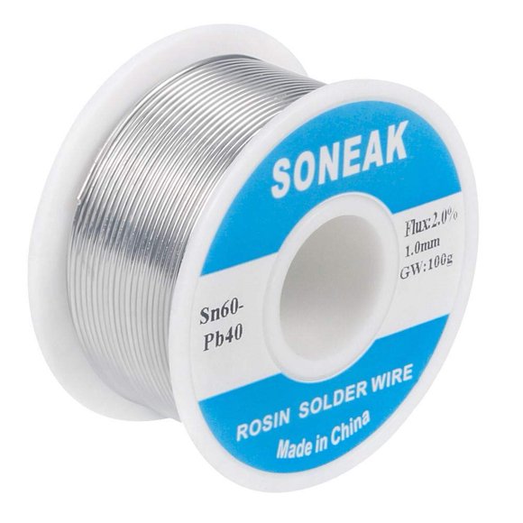 Solder SONEAK, estaño y plomo 60/40 con núcleo de colofonia, 0,8 mm, 100 g