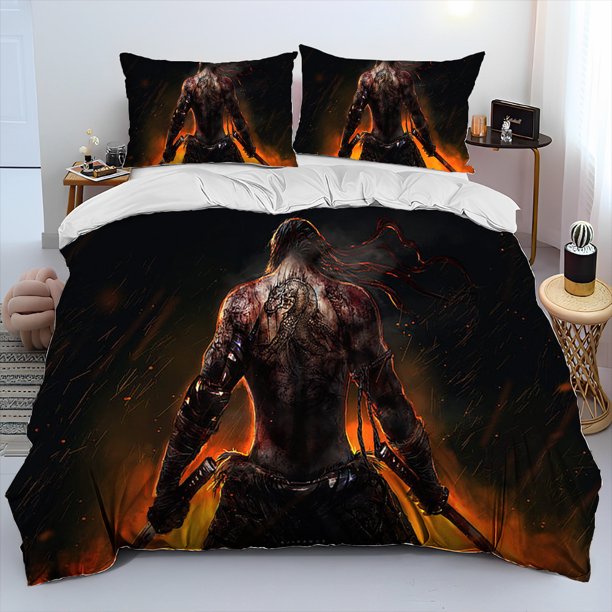 Sekiro:Shadows Die Twice Game Comforter Bedding Set,Duvet Cover Bed Set Quilt Cover Pillowcase,Bedding Set Bed Sheets