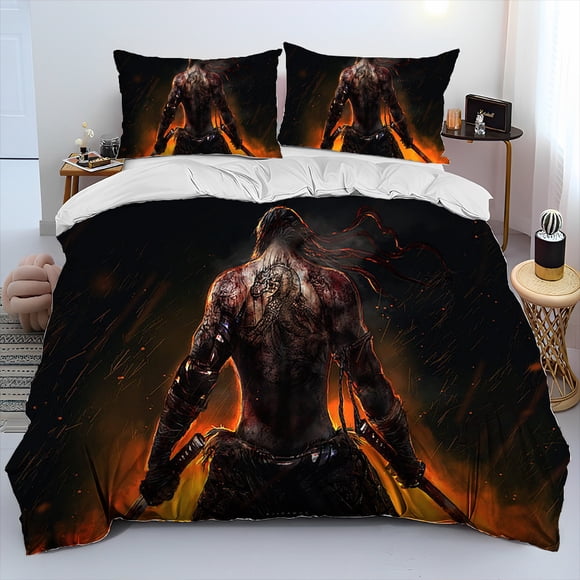 Sekiro:Shadows Die Twice Game Comforter Bedding Set,Duvet Cover Bed Set Quilt Cover Pillowcase,Bedding Set Bed Sheets