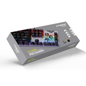 Generica - Teclado Gamer Mecanico Forev Ingles, Negro Con Luz Rgb, Usb
