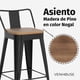 thumbnail image 2 of Pack 4 Taburetes Tolix De Madera Oscura 66cm Con Respaldo Venhouse Negro, 2 of 10
