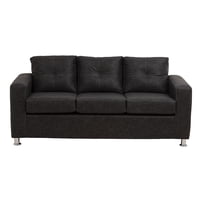Muebles América - Sofá George 3 Cuerpos Cuero Auris Negro