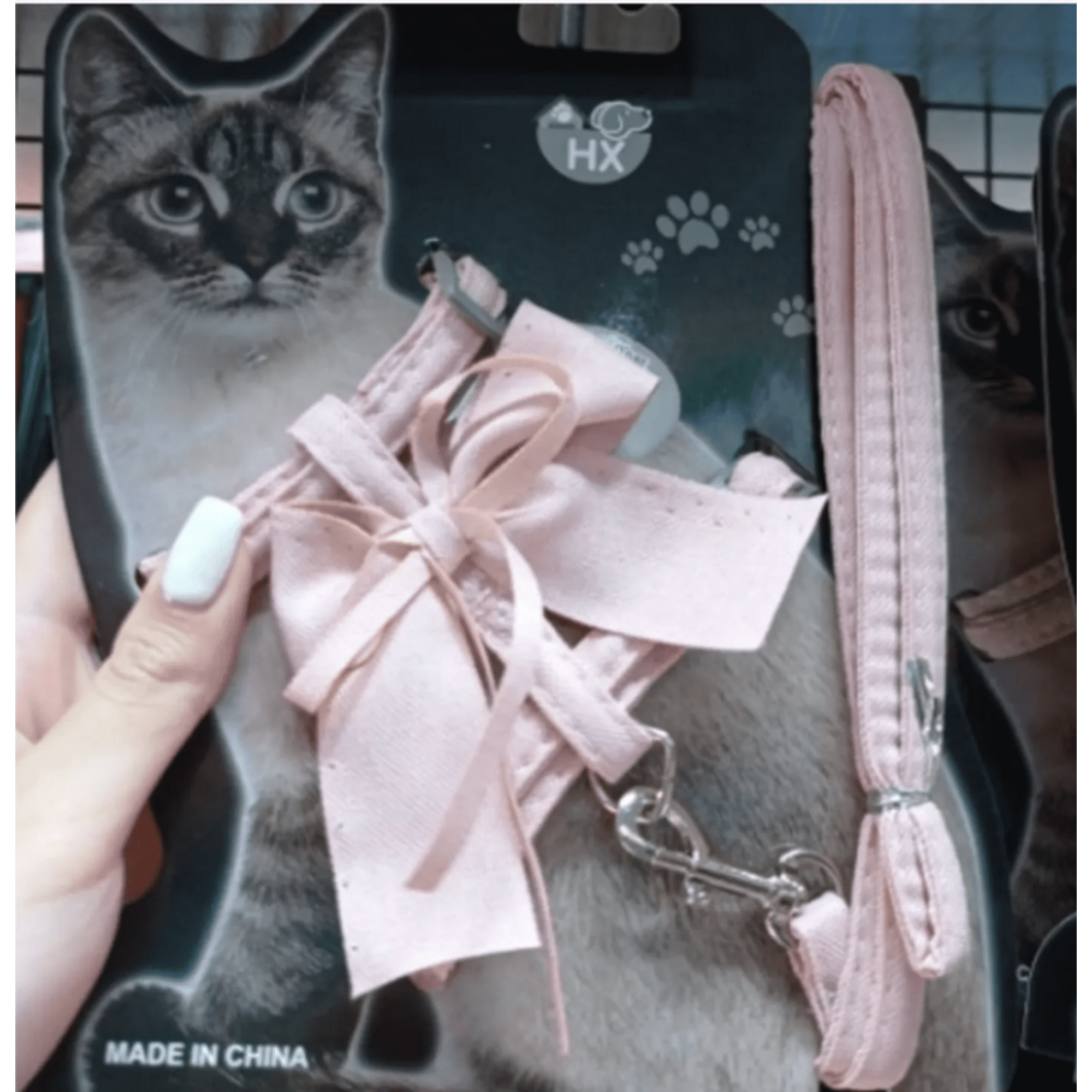 Genérico - Arnes Para Gatos Con Forma De Lazo Rosa