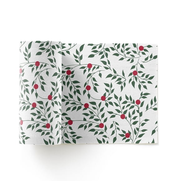 Servilletas de Tela MY DRAP Hojas Navidad 11x11 cm Rollo de 50