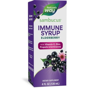 Sirope Nature'S Way Sambucus Elderberry Immune De 120 Ml Con Vitamina C, Zinc, Equinácea Y Propóleo