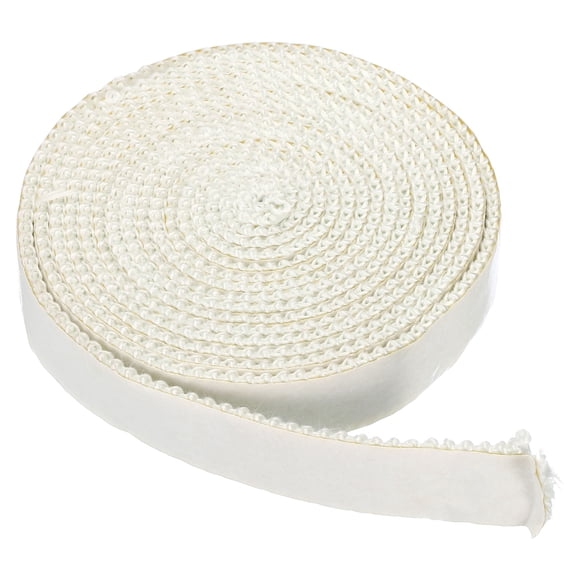 Uxcell 3/4"x 1/8"x118" Junta de Estufa de Madera, Cuerda de Sellado Autoadhesiva Plana de Fibra de Vidrio Resistente a Altas Temperaturas, Blanca