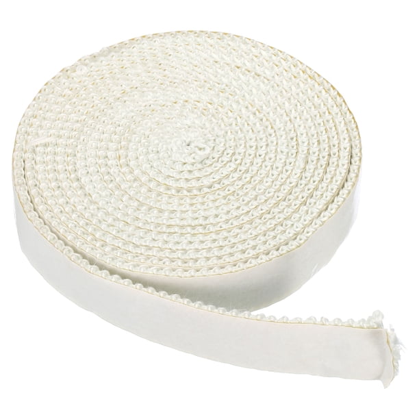 Uxcell 3/4"x 1/8"x118" Junta de Estufa de Madera, Cuerda de Sellado Autoadhesiva Plana de Fibra de Vidrio Resistente a Altas Temperaturas, Blanca