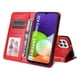 thumbnail image 5 of Funda tipo cartera FOXDOCK para Samsung Galaxy A22 4G , diseño girasol en relieve, cuero PU, cierre magnético, soporte y tarjetero, 5 of 5