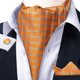 thumbnail image 2 of Corbata Ascot gruesa de seda para hombre formal. Modelo Solinario Naranjo, 2 of 7