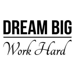 Rienda Libre Graphics - Decomural Dream Big Work Hard Inspirational Ws-43005