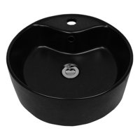 Domsa - Lavamanos Sobreponer Redondo Negro 41X41X14 Cm