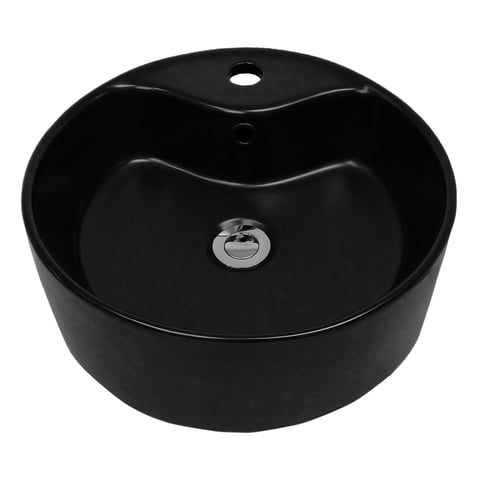 Domsa - Lavamanos Sobreponer Redondo Negro 41X41X14 Cm