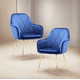thumbnail image 2 of Pack 2 Poltronas Base Dorada Velvet Lux - Azul, 2 of 3