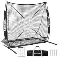 Basegoal - Red De Béisbol, Portería Base De 6 X 6 Pies Con Zona De Ataque Y Bolsa