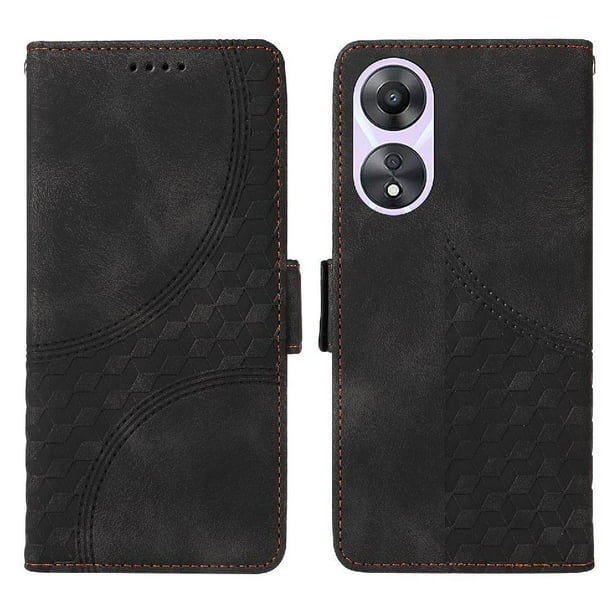 Carcasa FOXDOCK OPPO A78 5G de cuero PU, diseño acolchado clásico, protección contra caídas y rayones