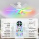 thumbnail image 3 of Ventilador con Luz LED RGB y Altavoz Bluetooth con Control Remoto RWNTAO E27, 3 of 7