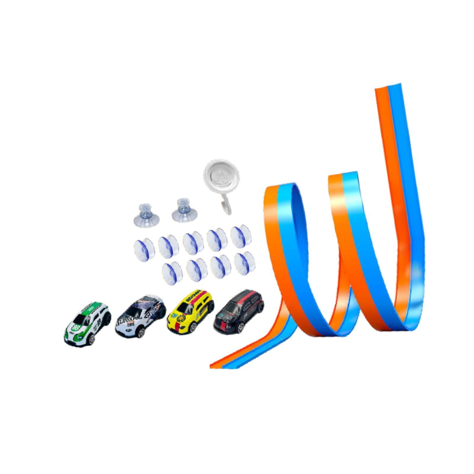 Bothyi - Pista De Carreras Flexible De Juguete Para Niños Con 4 Mini Coches De Metal Fundido. Para Niños A Partir De 3 Años.