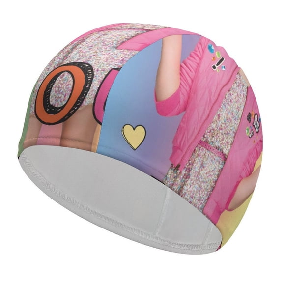 JOJO Siwa Gorro de Natación de Licra, Gorro de Baño de Tela Cómoda, Gorro Elástico Antideslizante para Hombres, Mujeres y Niños