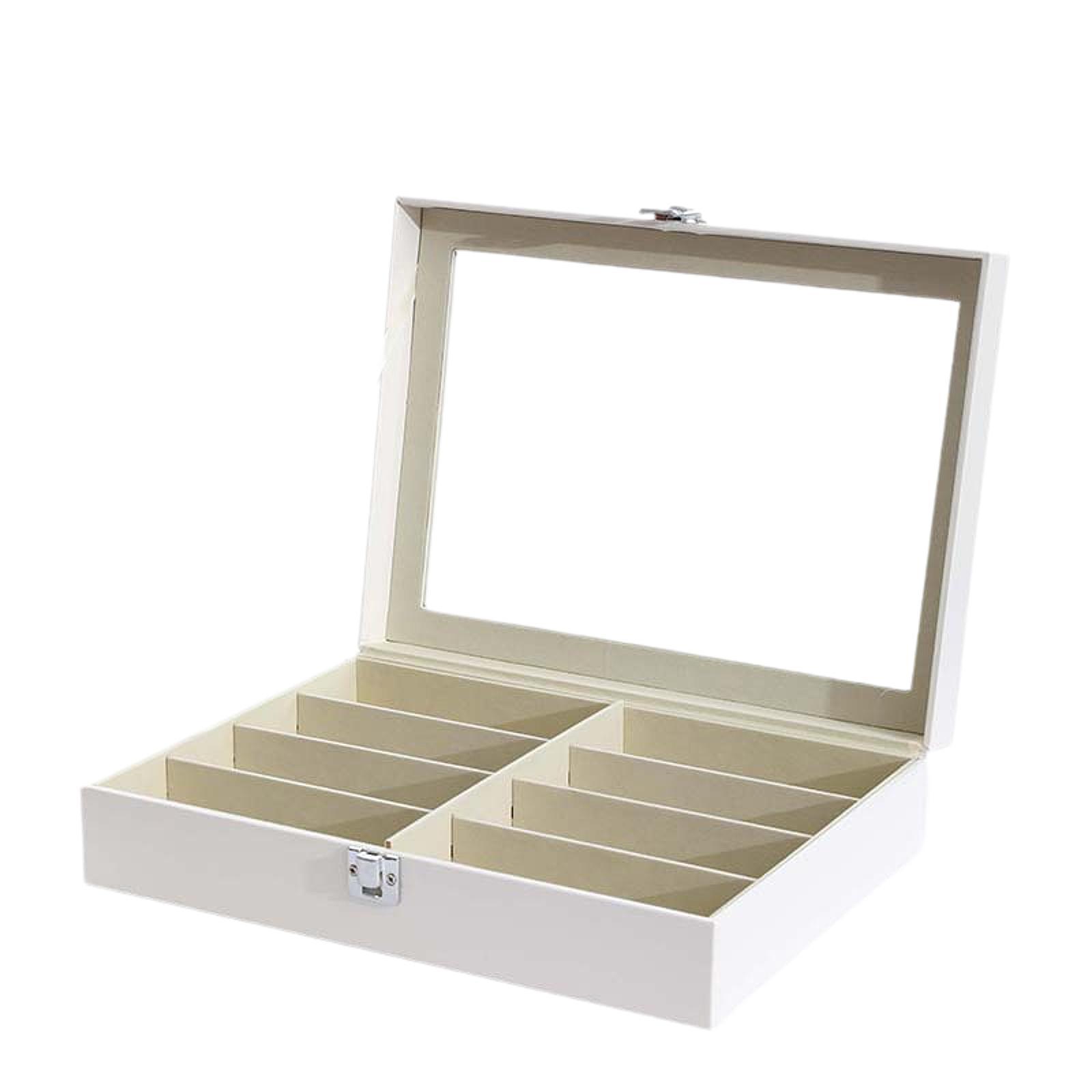 Ioensy - Caja Para Gafas Con Tapa De Cristal, Caja De Almacenamiento Para Gafas, Para Decoración, Sala De Estar, Viajes