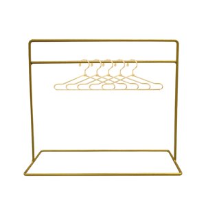 Magideal - Perchero De Ropa En Miniatura Para Casa De Muñecas Con 5 Perchas, Accesorios De Decoración Para Casa De Muñecas, Estante De Joyería, Estante Para Vest Dorado