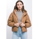 thumbnail image 5 of Chaqueta Puff Con Capucha Y Cierre De Cuero Sintético Pu Camel, 5 of 5