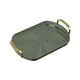 thumbnail image 4 of Bandeja De Servicio Con Asas Doradas Bandeja De Cosméticos Decorativa Para Comidas, Refrigerios Verde Oscuro, 4 of 5