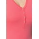 thumbnail image 4 of Saronite Camiseta Básica de Punto Henley de Manga Corta con Cuello en V, Color Rosa (para Mujer), 4 of 4