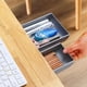 thumbnail image 2 of Under Desk Storage Drawer, 2pcs Self-Adhesive Under Desk Drawer Slide-out, Stick On Drawer Under Desk Organizer Pen Holder Hidden Storage Under Desk Pull Out Drawers Trays For Office, School, Home, 2 of 5
