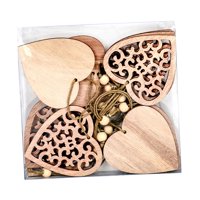 Bothyi - 10 Uds. Colgante Hueco De Madera Para Árbol De Navidad Con Cuerdas Para Decoración De Invierno En Forma De Corazón