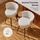 thumbnail image 5 of Taburetes de bar SeekFancy 24 giratorios con respaldo de cuero blanco y madera, 5 of 9