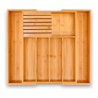 Venhoouse Organizador De Cubiertos Bambú Ajustable 7 Compart