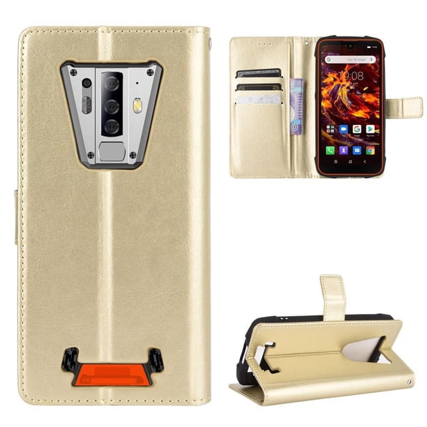 Funda tipo libro para Blackview BV6900, cartera todo‑en‑uno, funda multifuncional con tarjetero y correa de muñeca desmontable