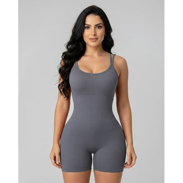 Enterizo Deportivo Gym Mujer con Push Up y Tirantes