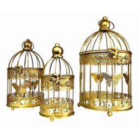 Genérico - Set Portavelas Forma Jaula Decoración Colgante Flores Jhn