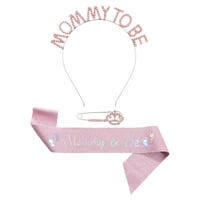 Magideal - Conjunto De Faja Para Mamá Para Ser, Diadema, Broche, Fácil De Usar, Corona De Diamantes De Imitación, Faja Para Mamá A Ser, Decoración De Fiesta Para Rosa
