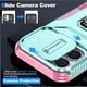 thumbnail image 2 of Funda Armada para iPhone 16 con Tapa Deslizante y Soporte Magnético Giratorio Verde, 2 of 5
