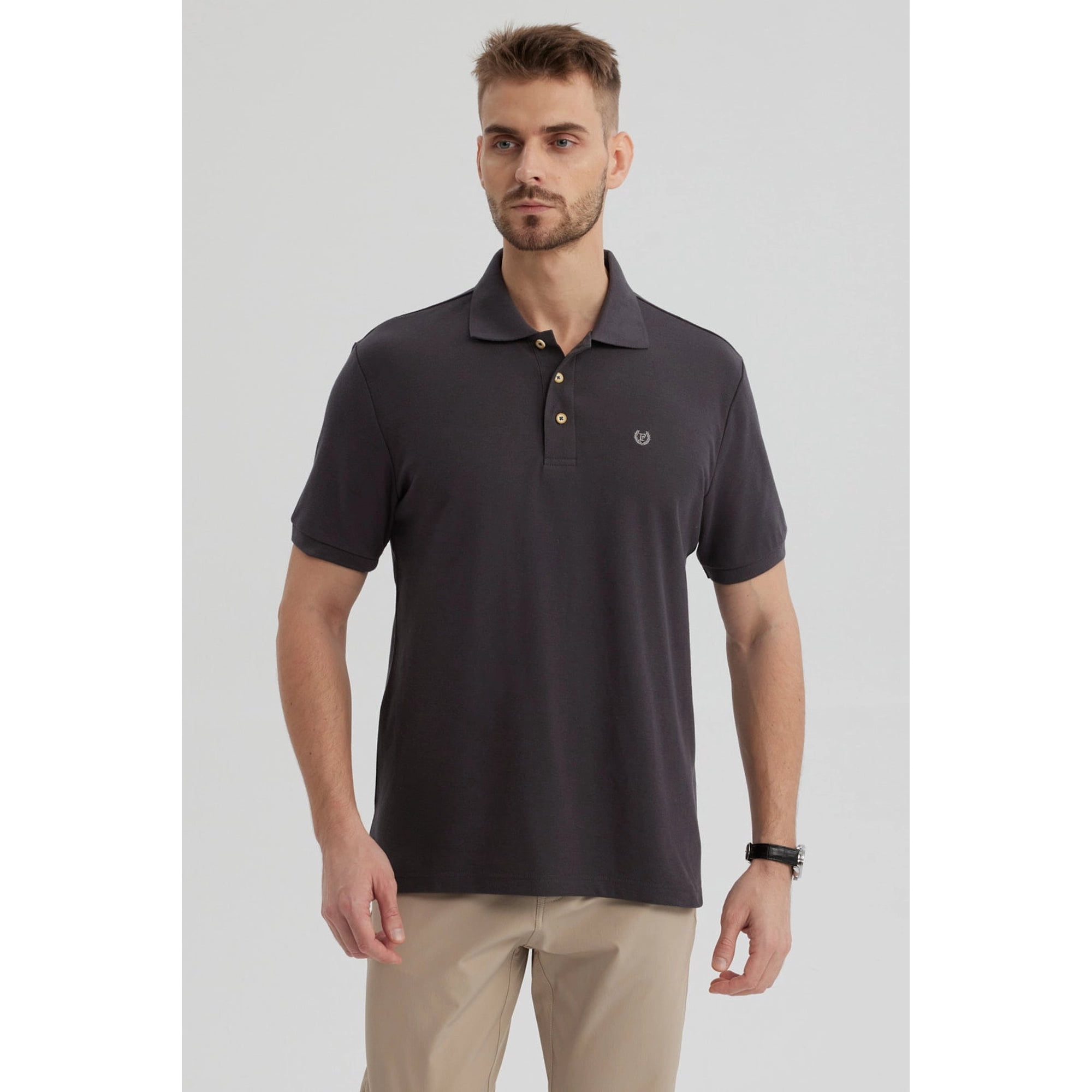 Fashionspark - Polera Hombre Pique Básica Lisa Marengo - V
