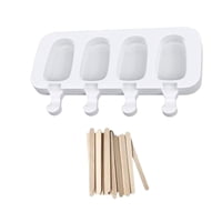 Disparo - Molde Para Helados 4 Cavidades Forma Paleta Blanco Silicona