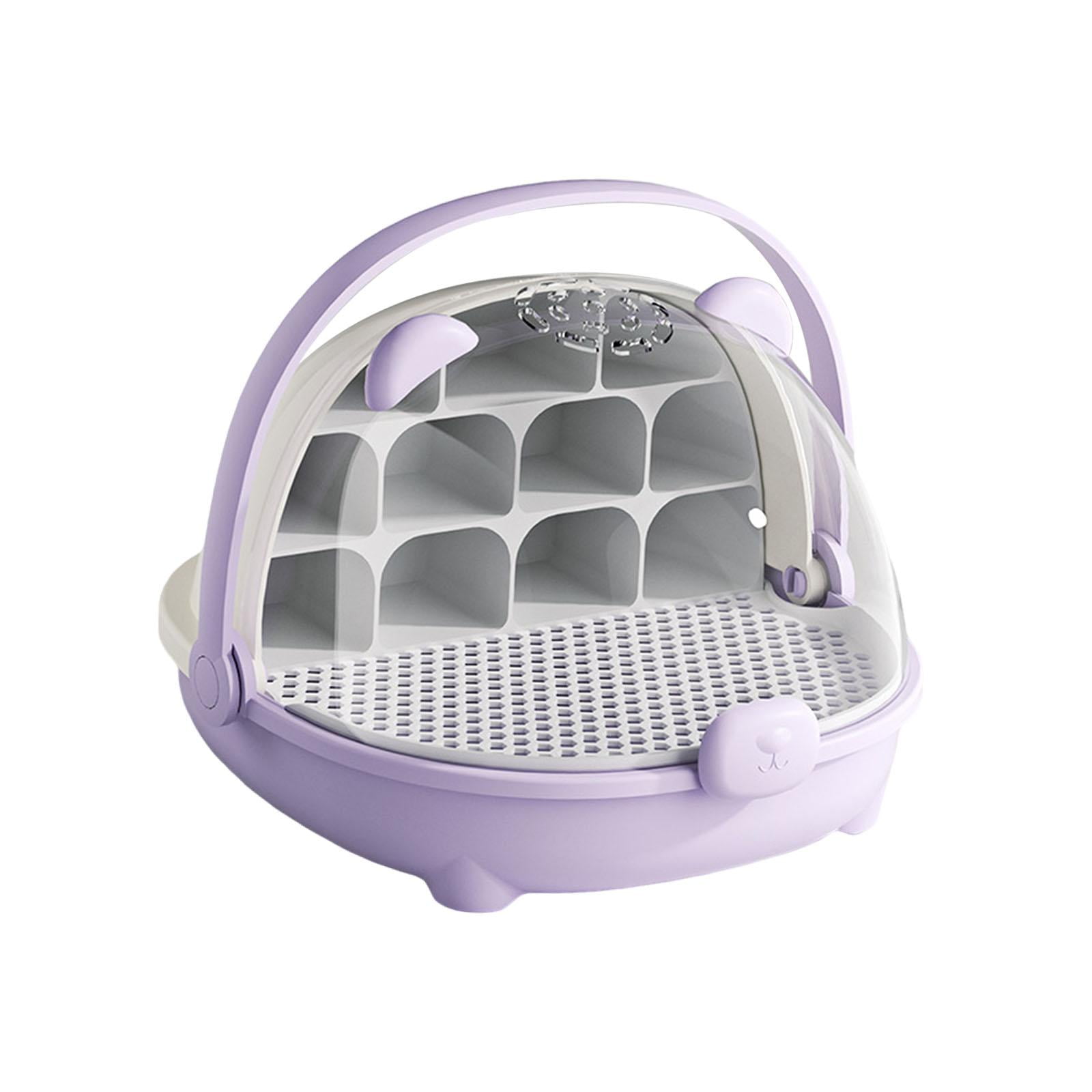 Magideal - Contenedor Para La Cría De Gusanos De Seda, Hábitat De Alimentación De Insectos, Caja De Visualización Portátil, Estuche De Transporte Para Animales P Violeta