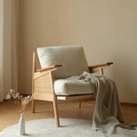 Santú Home & Deco - Sitial Madera Rattan Blanco Nórdico Sofa Poltrona
